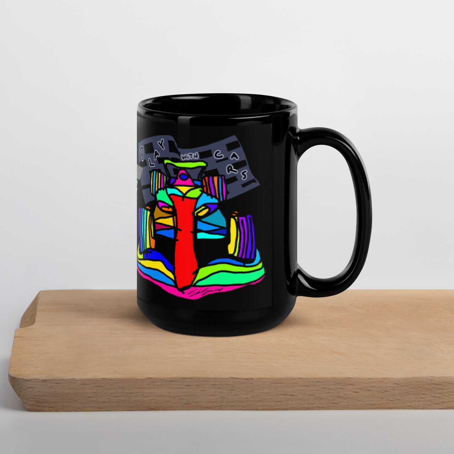 F1 - Black Glossy Mug
