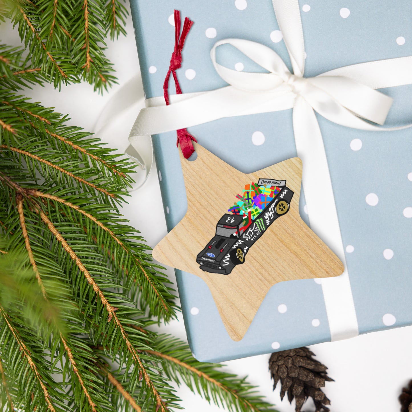 Santa's New Sleigh - Wooden ornament