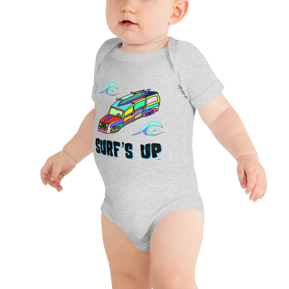 Surf's Up, Take the Woody - Baby Short Sleeve Onesie