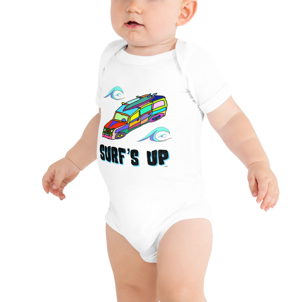 Surf's Up, Take the Woody - Baby Short Sleeve Onesie