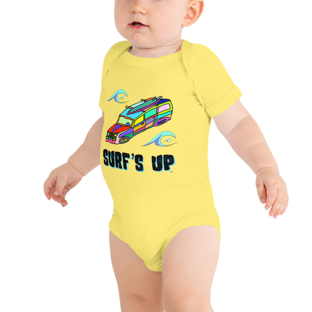 Surf's Up, Take the Woody - Baby Short Sleeve Onesie