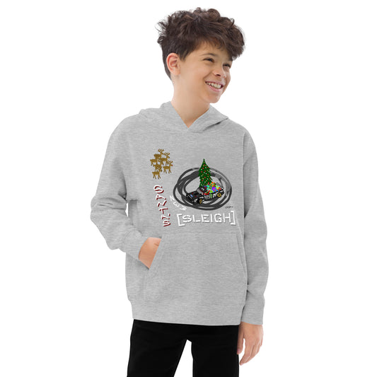 Santa's New Sleigh - Unisex Kids fleece hoodie