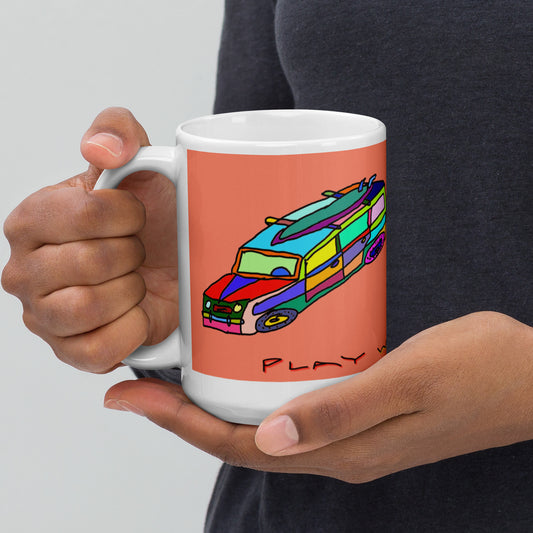 Surf Woody - White glossy mug